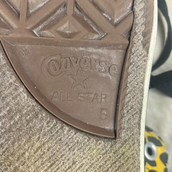 Converse All Star Chuck Taylor Yellow Cheetah Print High Top Womens Shoes - Picture 8 of 8